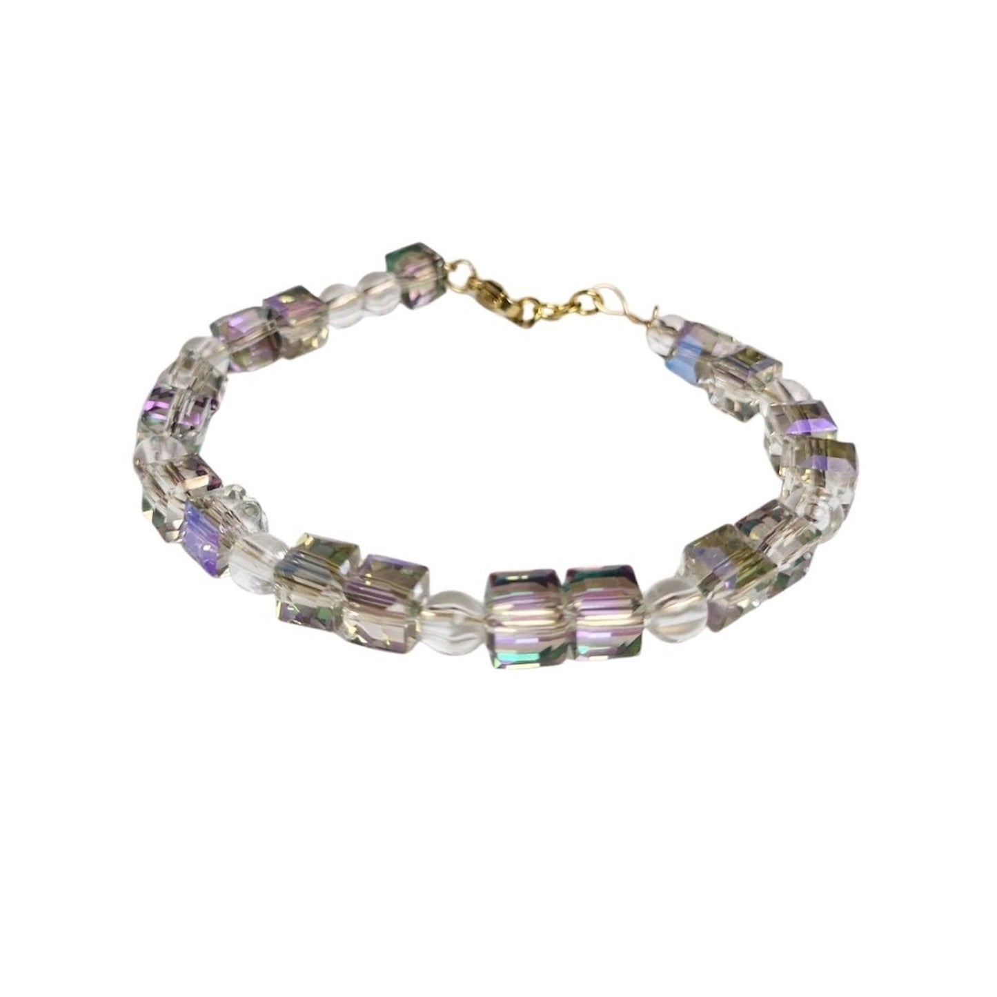 14k Gold Plated Purple Vibrant Clear Acrylic Bracelet Jewelry Gift Trendy