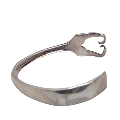 WM A Rogers Oneida Floral Fork Cuff Silver Plated Bracelet 6