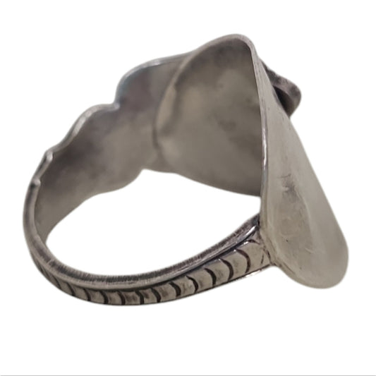 Sterling Silver Etched Spoon Ring