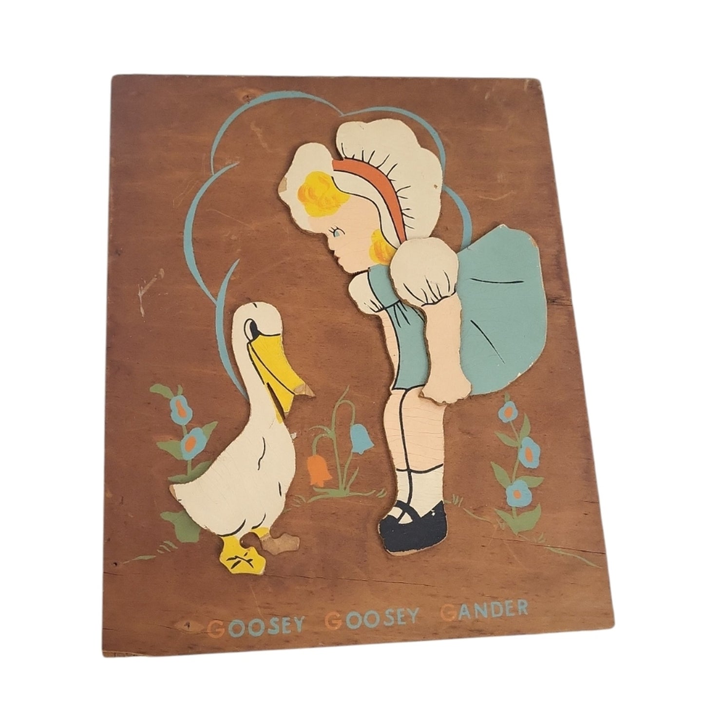 Wooden Nursery Sign Goosey Goosey Gander Decor