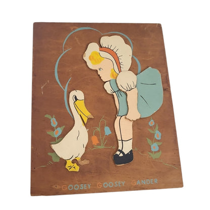 Wooden Nursery Sign Goosey Goosey Gander Decor