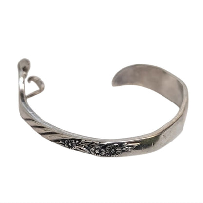 WM A Rogers Oneida Floral Fork Cuff Silver Plated Bracelet 6
