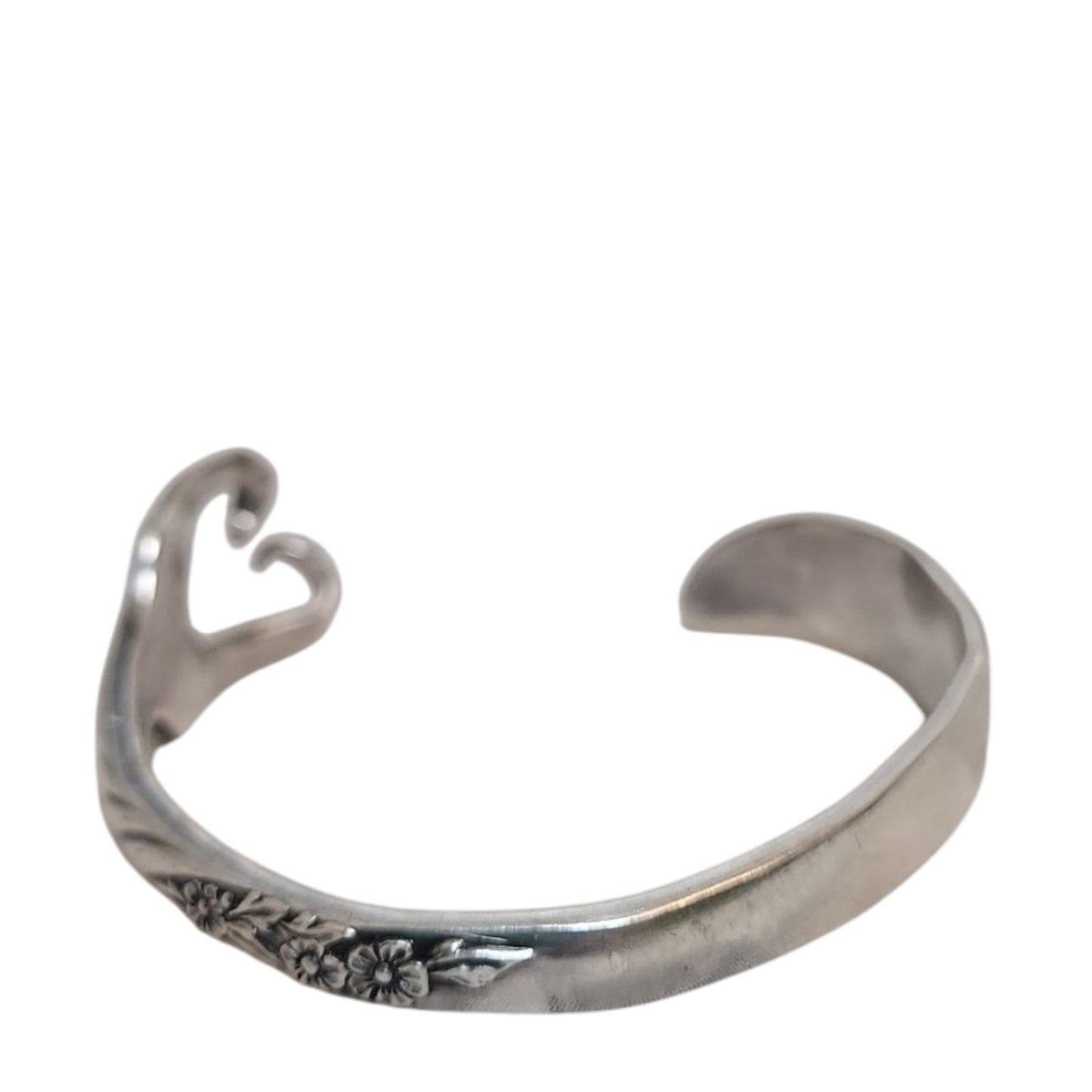 WM A Rogers Oneida Floral Fork Cuff Silver Plated Bracelet 6