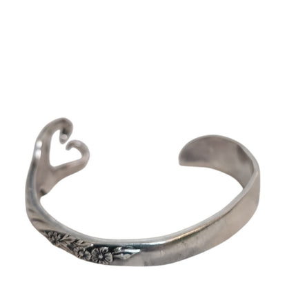 WM A Rogers Oneida Floral Fork Cuff Silver Plated Bracelet 6