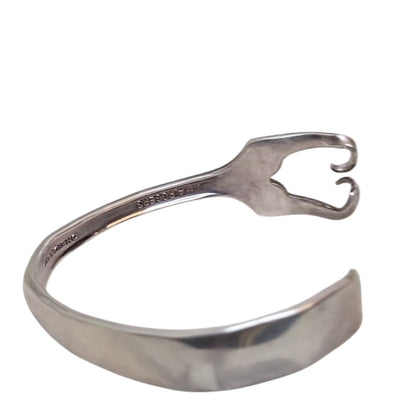 WM A Rogers Oneida Floral Fork Cuff Silver Plated Bracelet 6